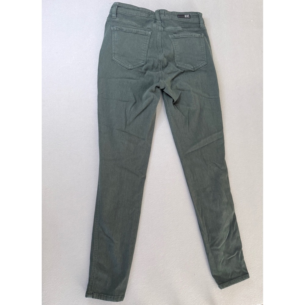 KUT from the Kloth Skinny Jeans Olive Green High Rise Pants Women 8 - Picture 6 of 6